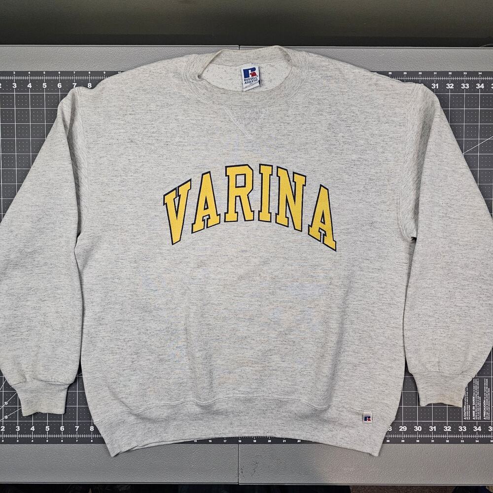 Vintage Russell Athletics Varina Sweatshirt XL Gray Crewneck 90s USA Boxy